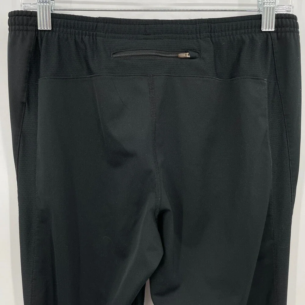 NIKE RUNNING Black Vented Mesh Zipper Running Pants Size S